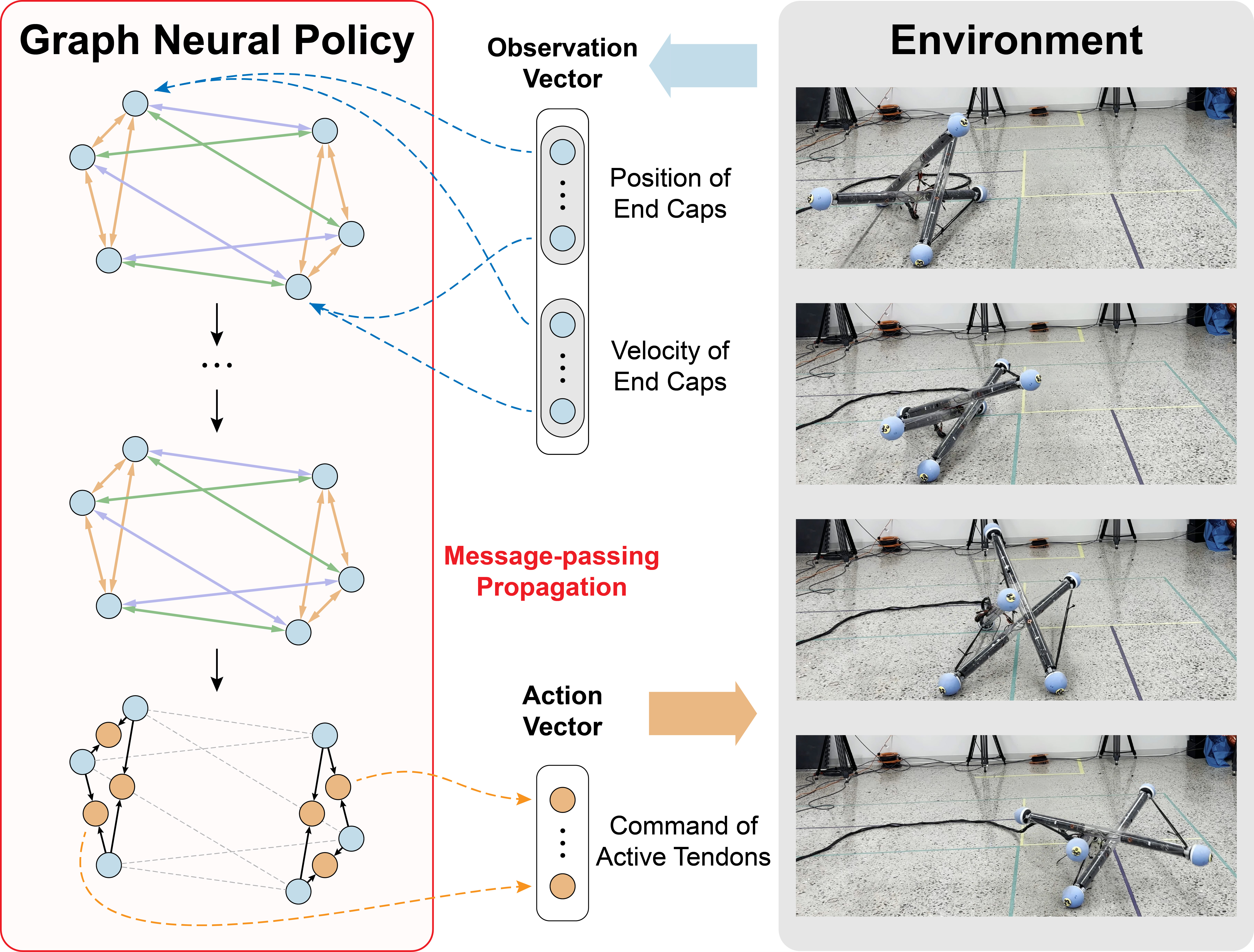 From tensegrity robot to graph-based learning